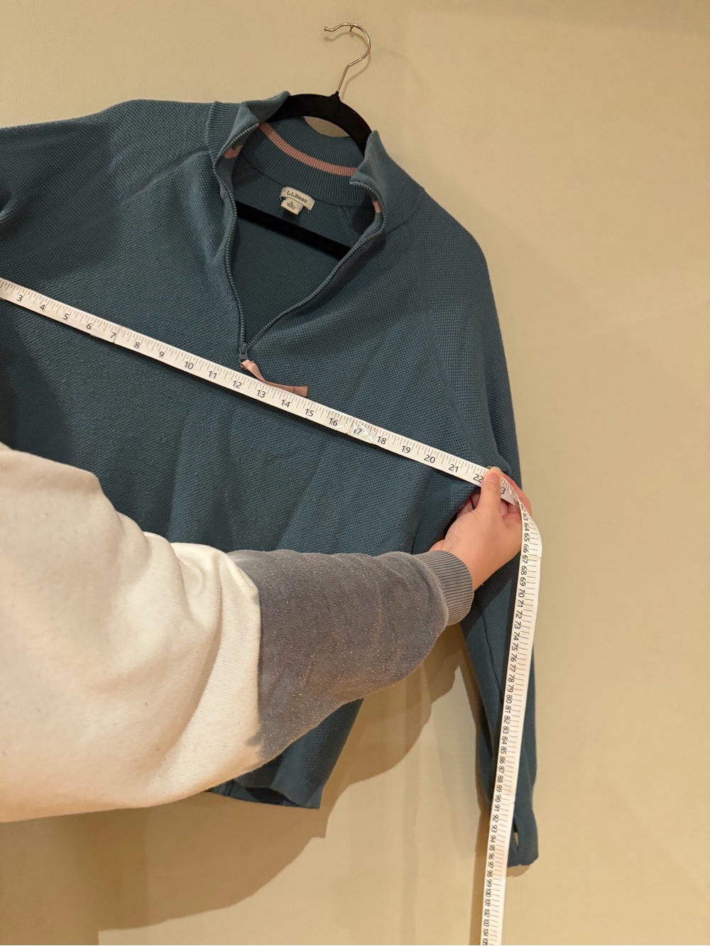 LL Bean Teal Quarterzip Sweater - Picture 5 of 6